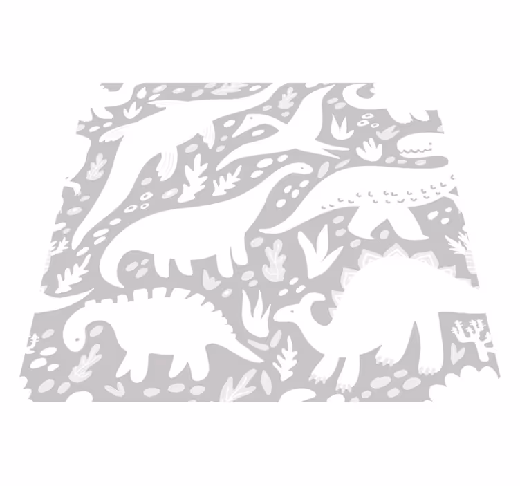 Bedroom carpet with white dinosaur pattern - TenStickers