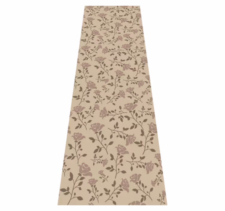 Bedroom carpet in brown vintage rose pattern - TenStickers