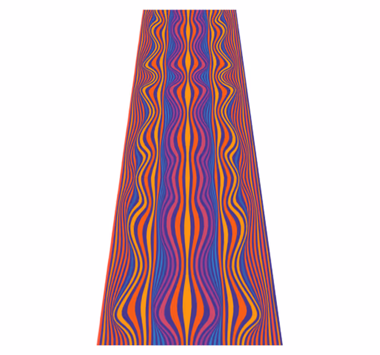 Bedroom carpet with psychedelic wavy patterns - TenStickers
