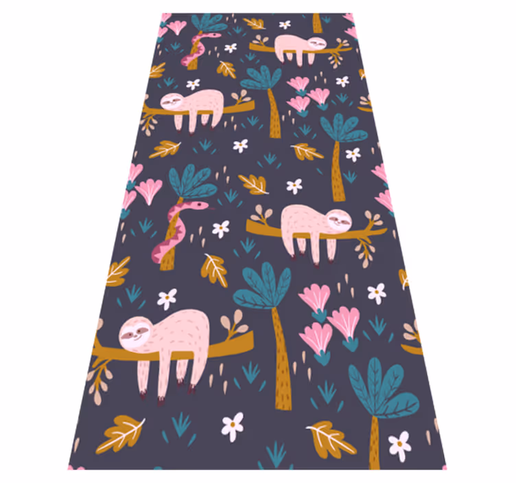 Sloth and leaves bedroom carpet - TenStickers