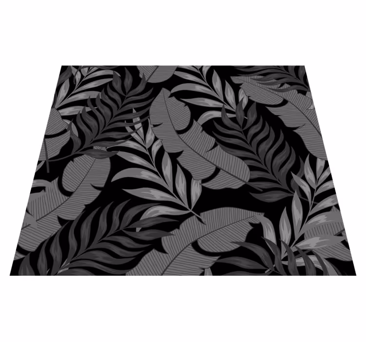Bedroom carpet dark jungle leaves design - TenStickers