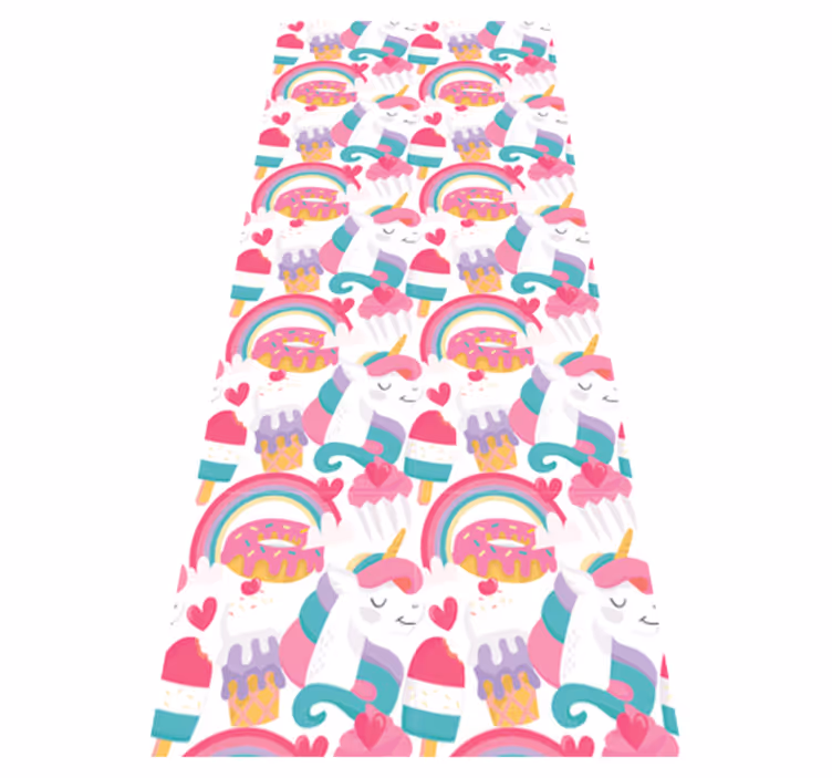 Unicorns with a rainbow bedroom carpet - TenStickers