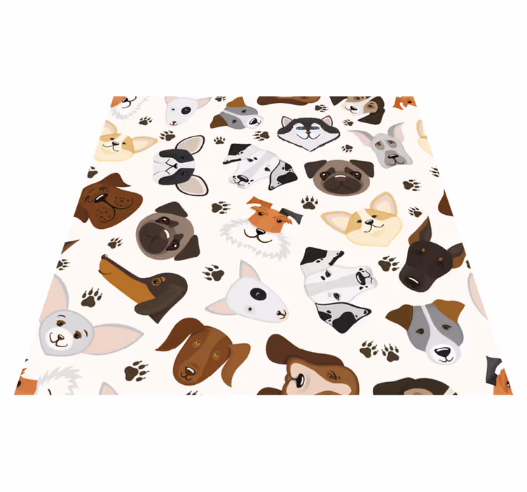 Cute mix puppy and dog pattern bedroom carpet - TenStickers