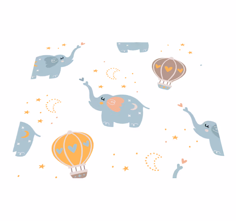 Bedroom carpet with adorable elephants for kids - TenStickers