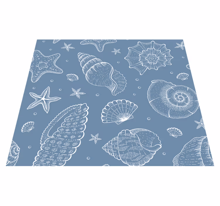 Marine life and seashells bedroom carpet - TenStickers