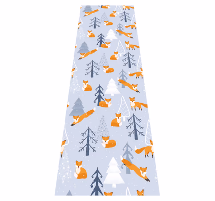Bedroom carpet with cute fox winter forest design - TenStickers