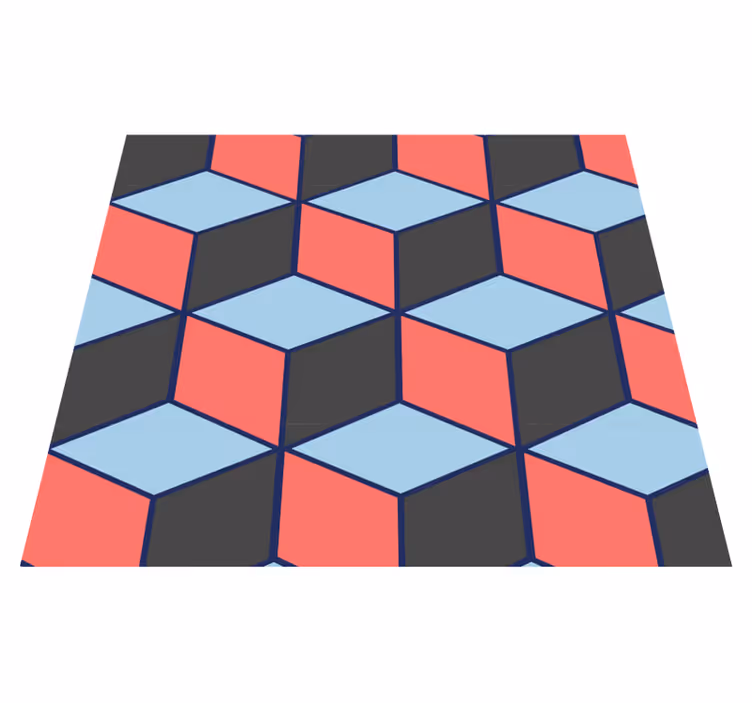 Bedroom carpet with 3d geometric squares design - TenStickers