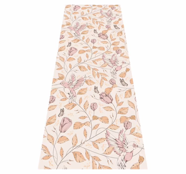 Bedroom carpet with beige tulip pattern - TenStickers