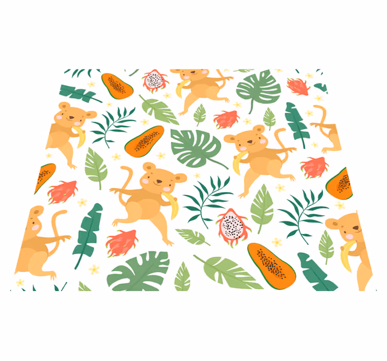 Bedroom carpet with tropical monkey in branches - TenStickers