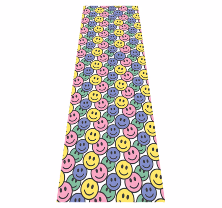Bedroom carpet with colorful pastel smiley faces - TenStickers
