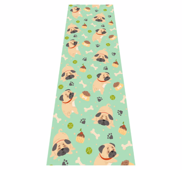 Bedroom carpet plump bulldog with a bone - TenStickers