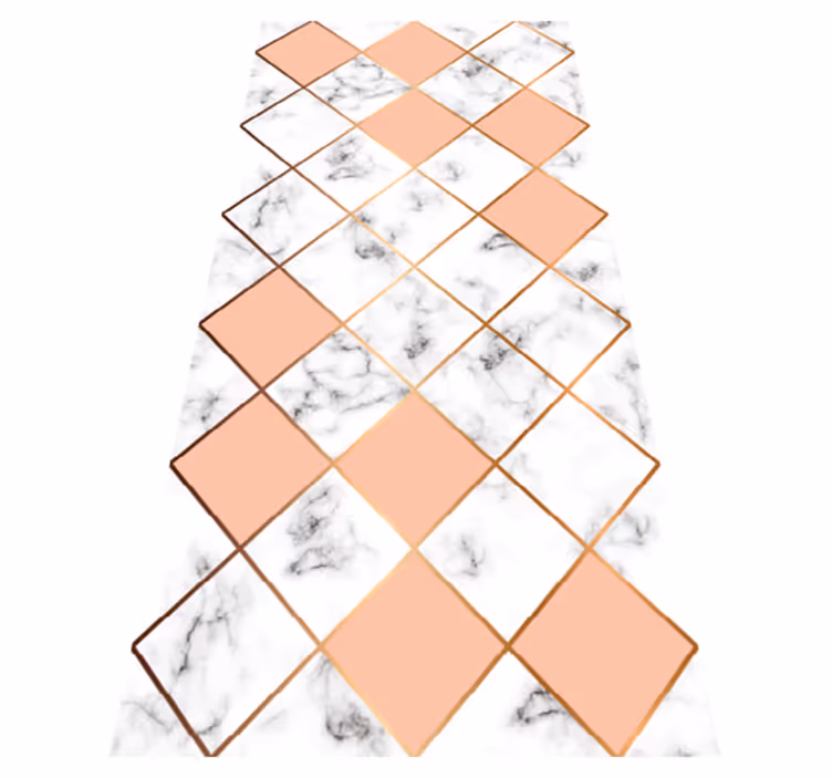 Bedroom carpet in pink geometric marble design - TenStickers