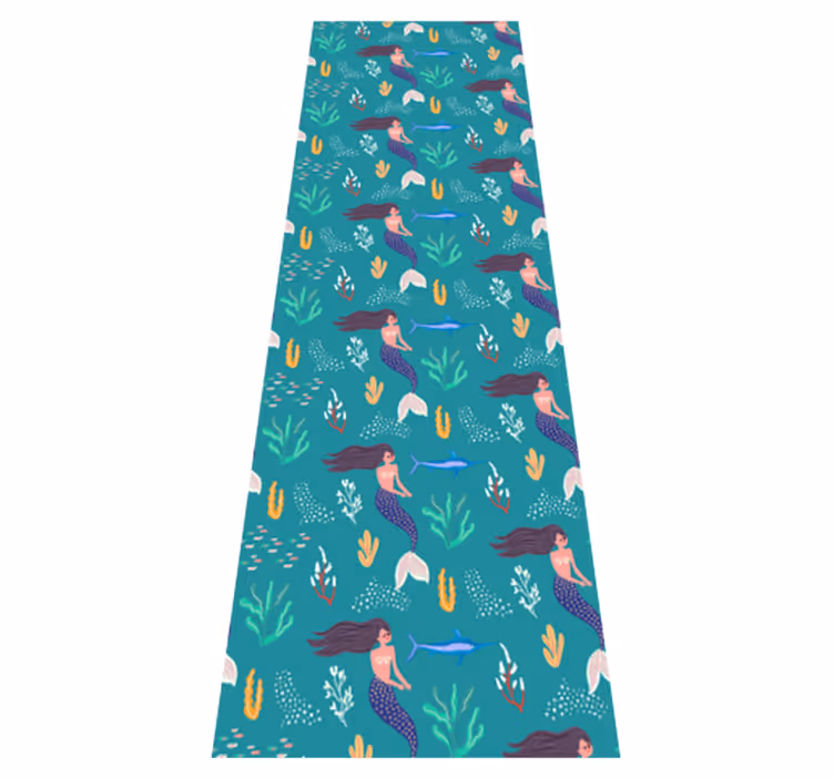 Bedroom carpet with mermaids and swordfish design - TenStickers