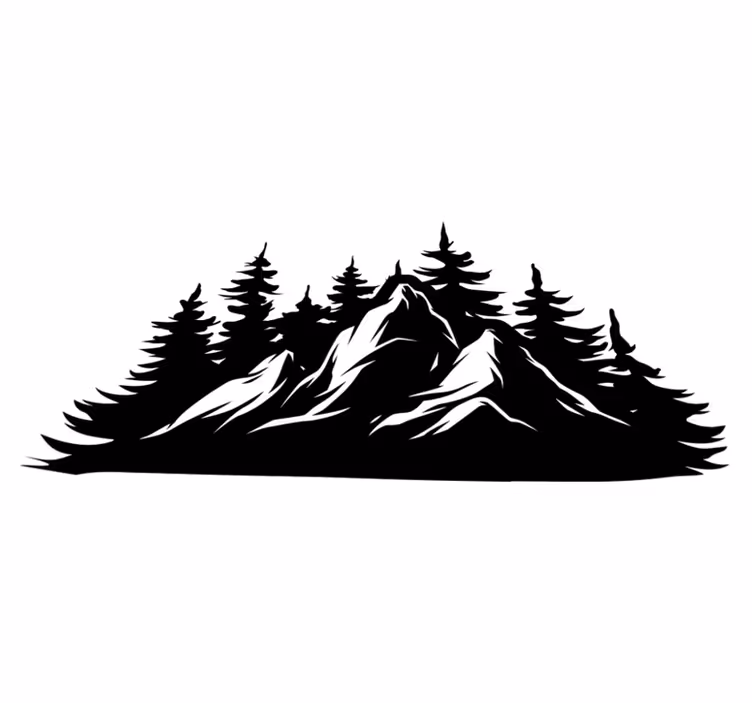 Nature rug mountain range design - TenStickers