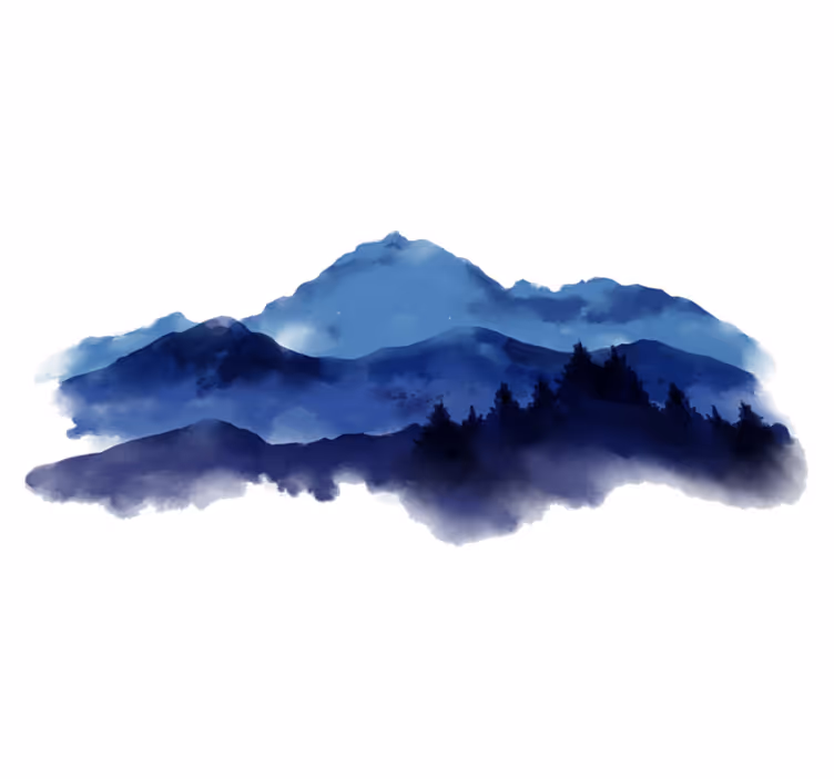 Nature rug paper cut mountains design - TenStickers