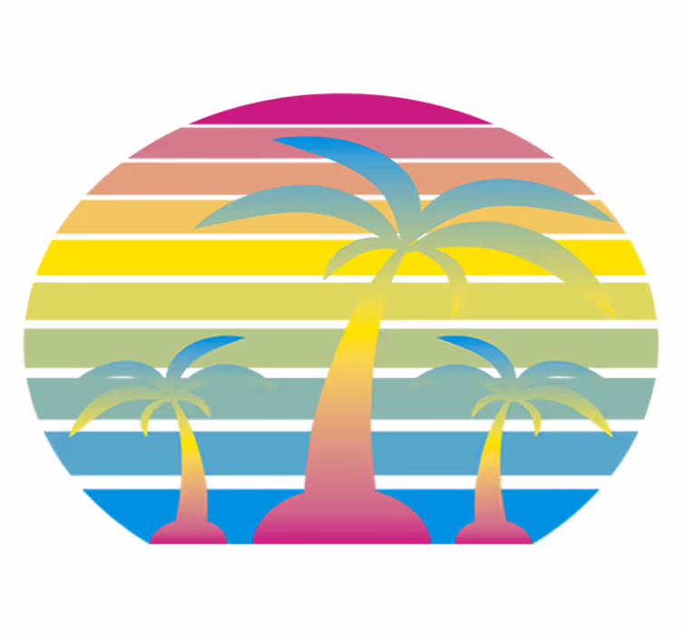 Nature rug 80s vintage sunset design - TenStickers