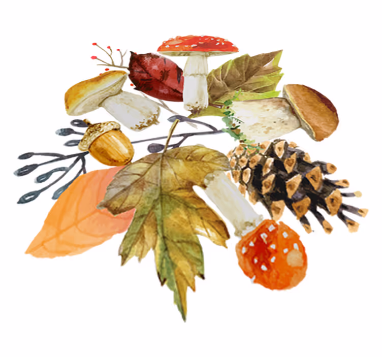 Nature rug with forest leaves and fruits - TenStickers