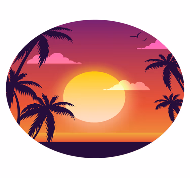Nature rug in 70s sunset colors - TenStickers