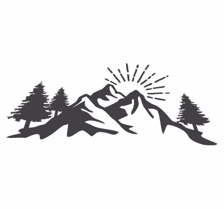 Nature rug sun mountain silhouette rug - TenStickers