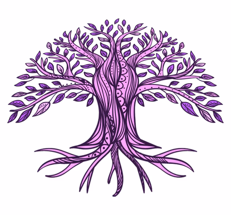 Nature rug tree of life purple design - TenStickers