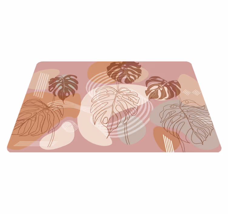 Nature rug leaf continuous sketch design - TenStickers