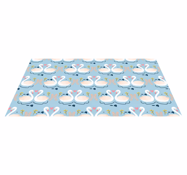 Nature rug with swans in love on blue background - TenStickers