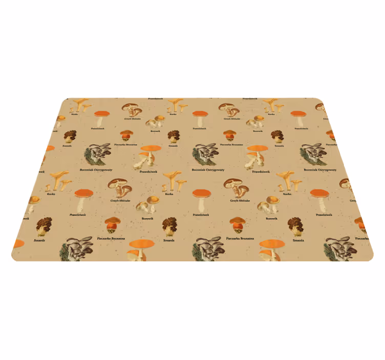 Nature rug vintage mushroom varieties - TenStickers