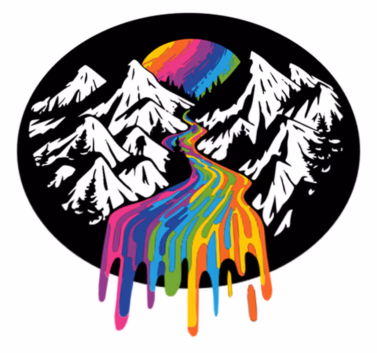 Nature rug rainbow mountain landscape - TenStickers