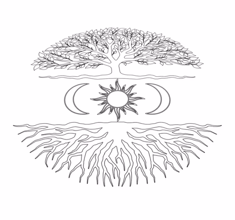 Nature rug tree root structure - TenStickers