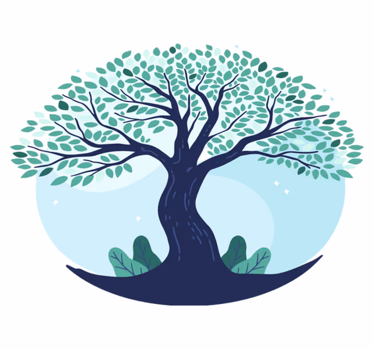 Nature rug with lush tree pattern - TenStickers