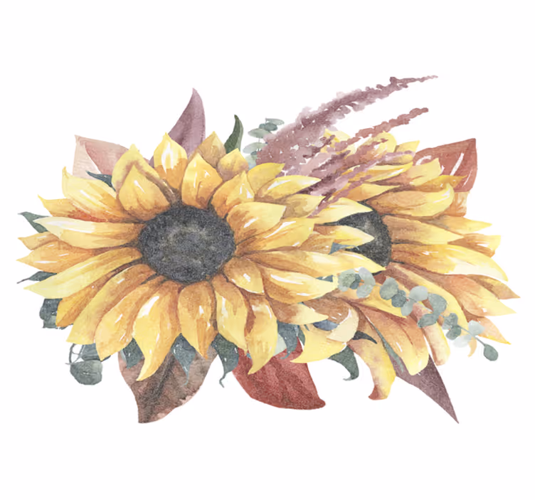 Nature rug sunflower floral design - TenStickers