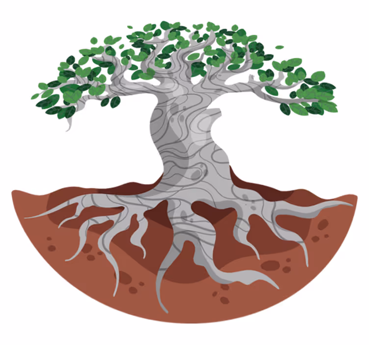Nature rug with artistic tree roots design - TenStickers
