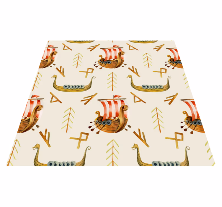 Nature rug with viking ship design - TenStickers