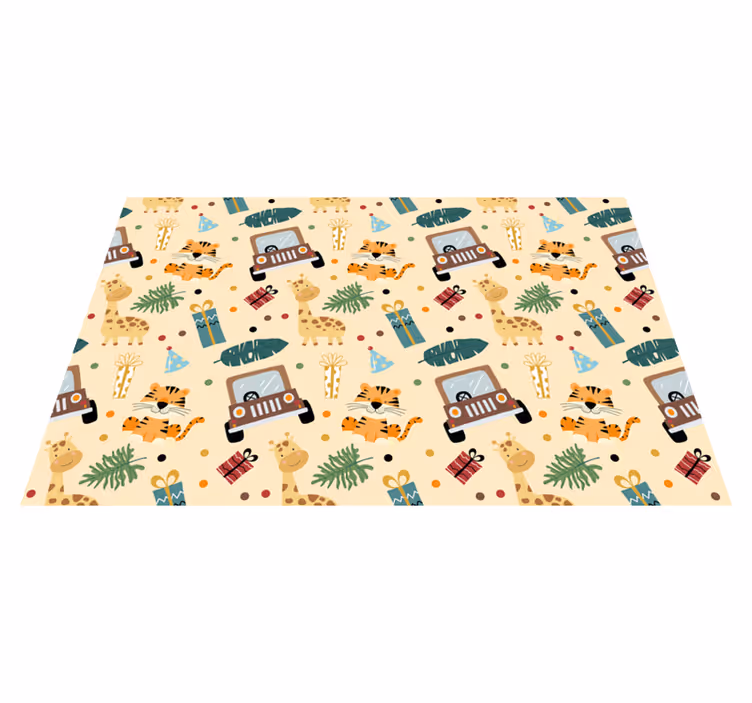 Nature rug with whimsical safari designs - TenStickers