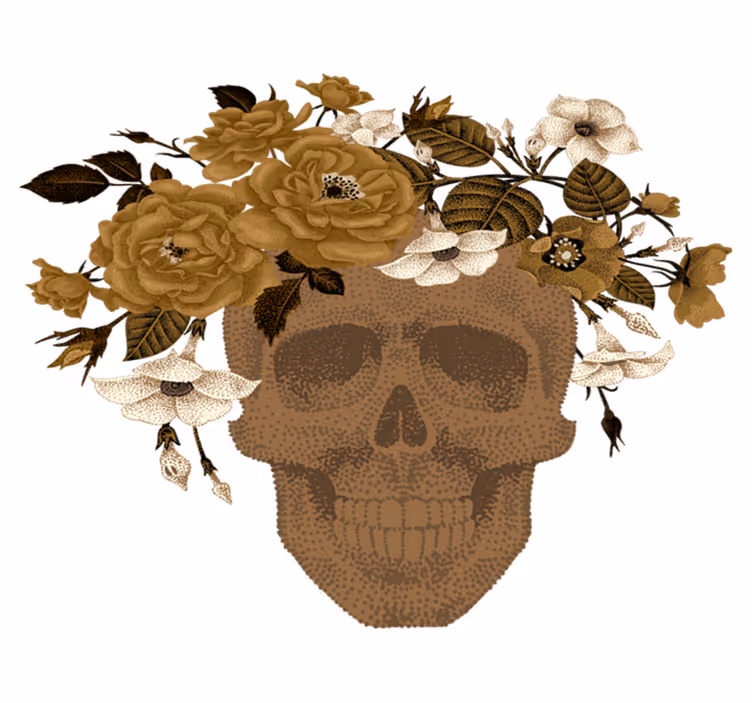 Nature rug skull floral design - TenStickers