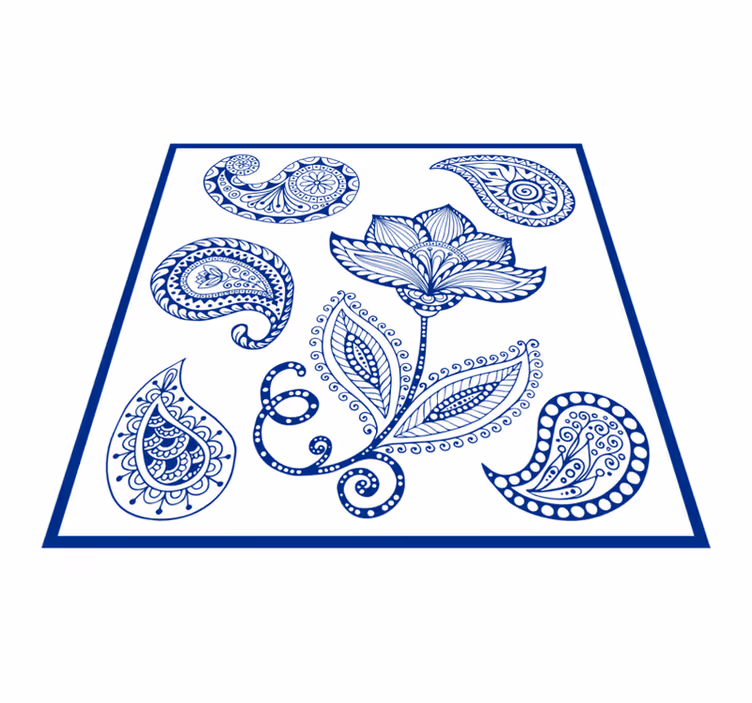 Nature rug botanical paisley design - TenStickers