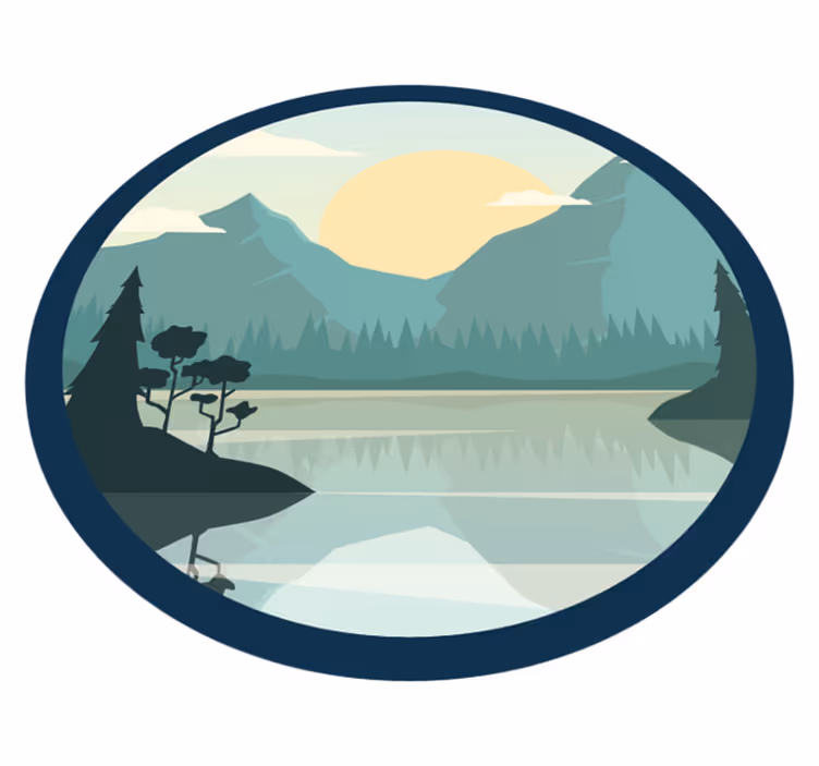 Nature rug serene mountain reflection - TenStickers