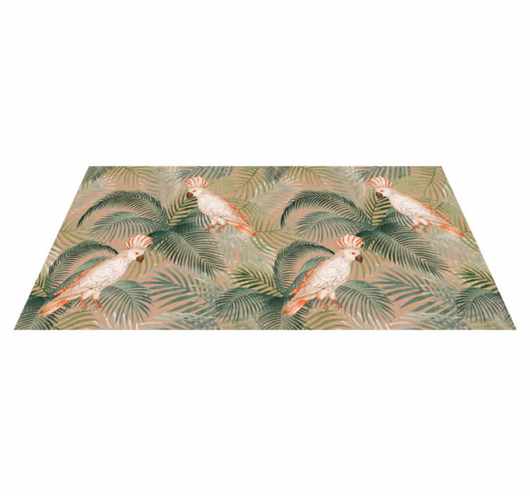 Nature rug tropical parrots and palms design - TenStickers