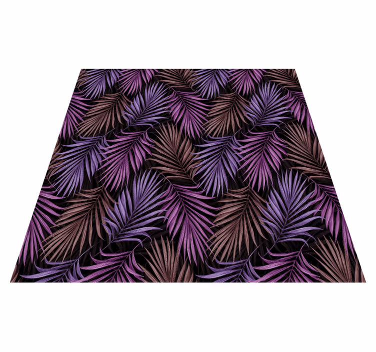 Nature rug with purple leaf design - TenStickers