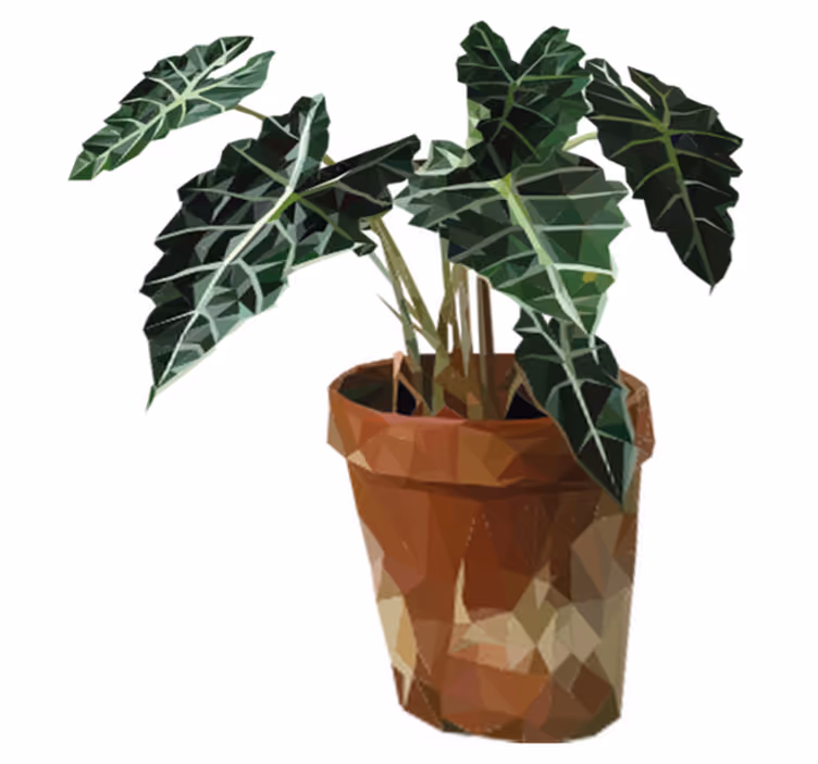Floral rug with geometric plant pot design - TenStickers
