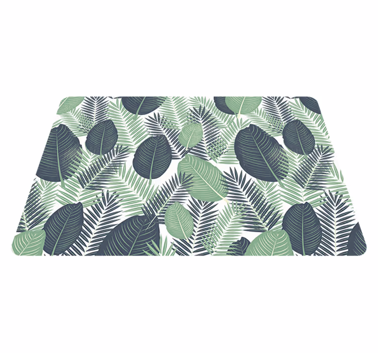 Floral rug in lush green foliage design - TenStickers
