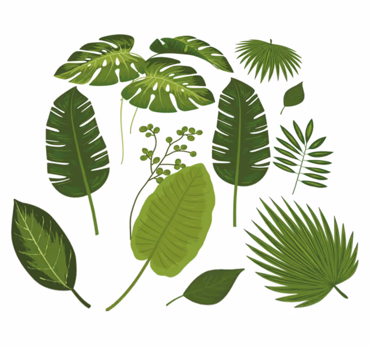 Floral rug with a variety of leaves - TenStickers