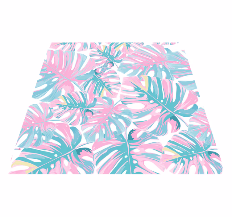Floral rug with monstera deliciosa pattern - TenStickers