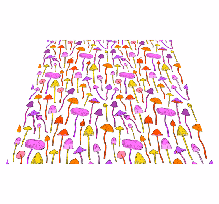 Floral rug with psychedelic mushroom design - TenStickers