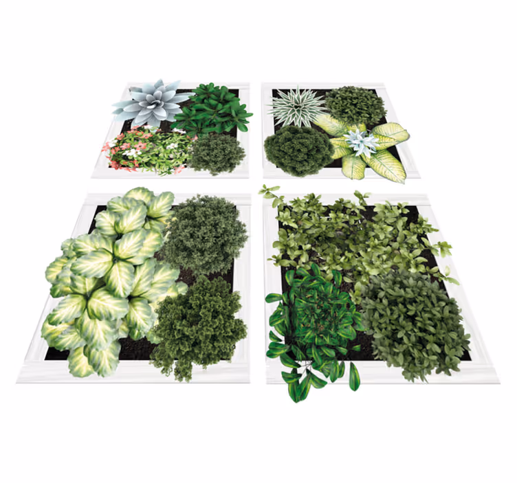 Floral rug vertical garden tiles - TenStickers