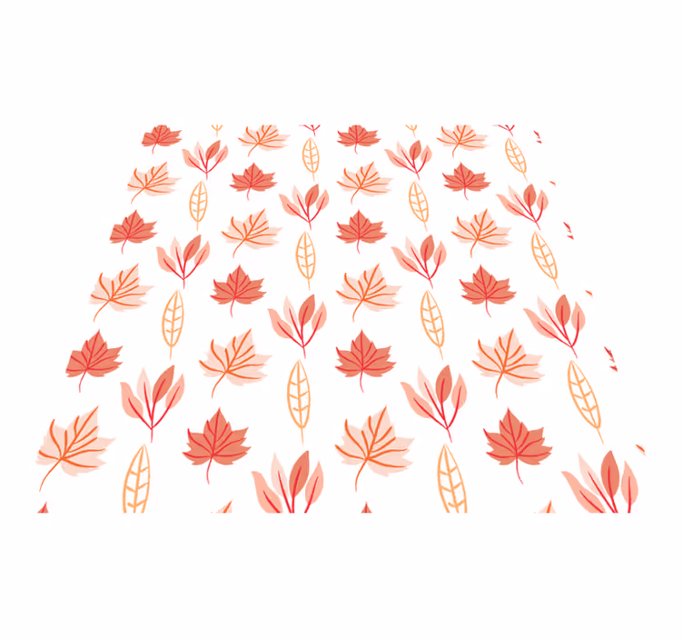 Floral rug with pink autumn leaves patterns - TenStickers