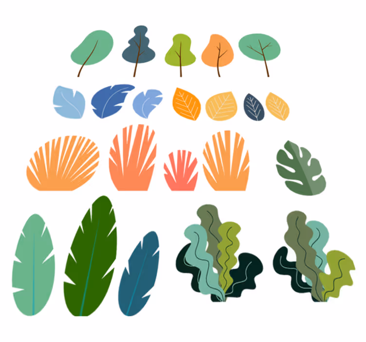 Floral rug with tropical plant leaves design - TenStickers