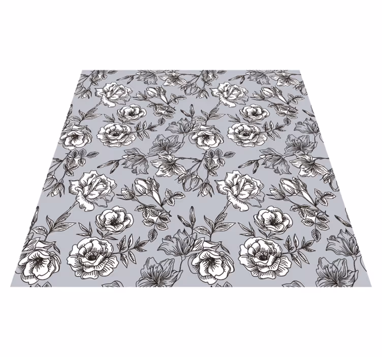 Floral rug with sheer blossoms - TenStickers