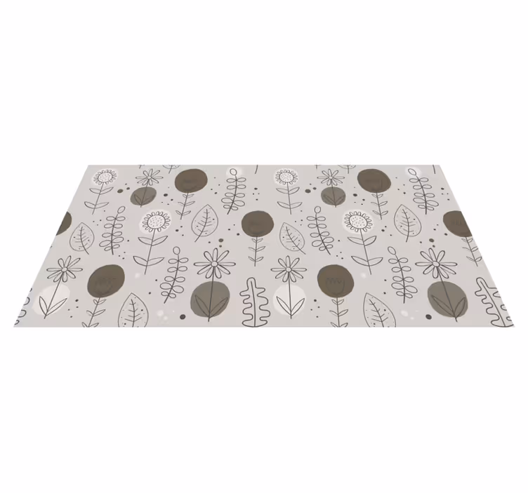 Floral rug in earthy natural colors pattern - TenStickers