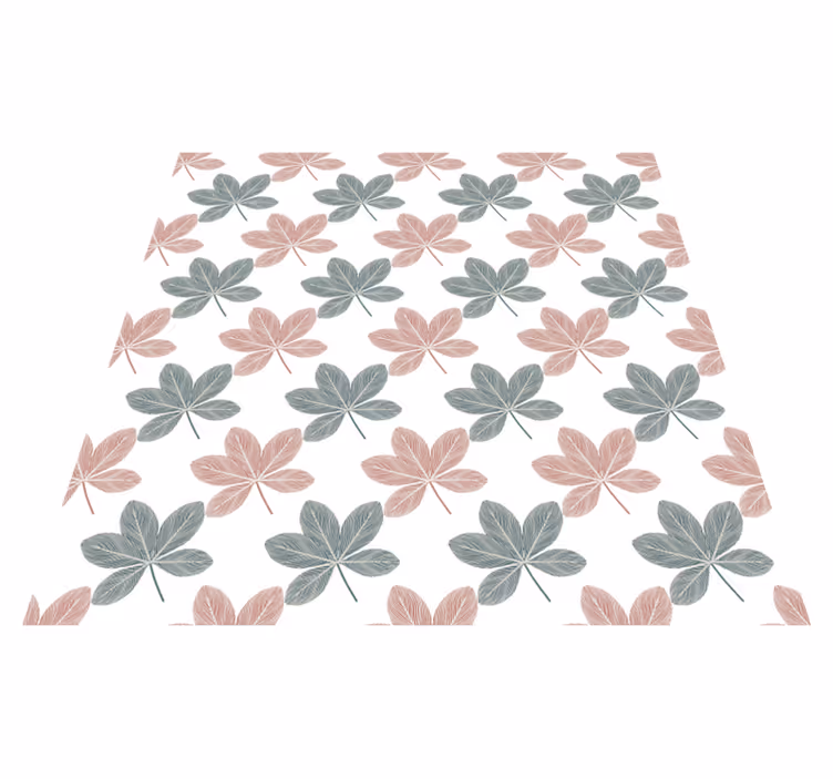 Floral rug in pink and blue leaves acrylic design - TenStickers